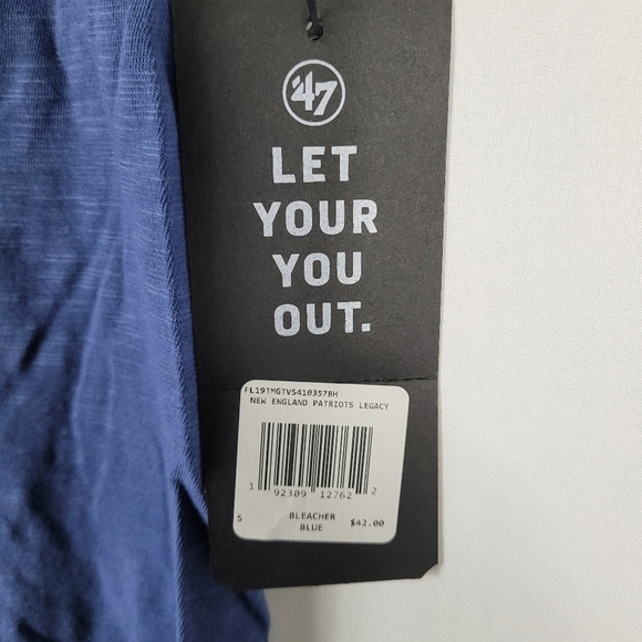 '47 Brand NEW ENGLAND PATRIOTS Legacy Cadet Blue T-Shirt Men's Size S Retro Logo - Picture 7 of 7